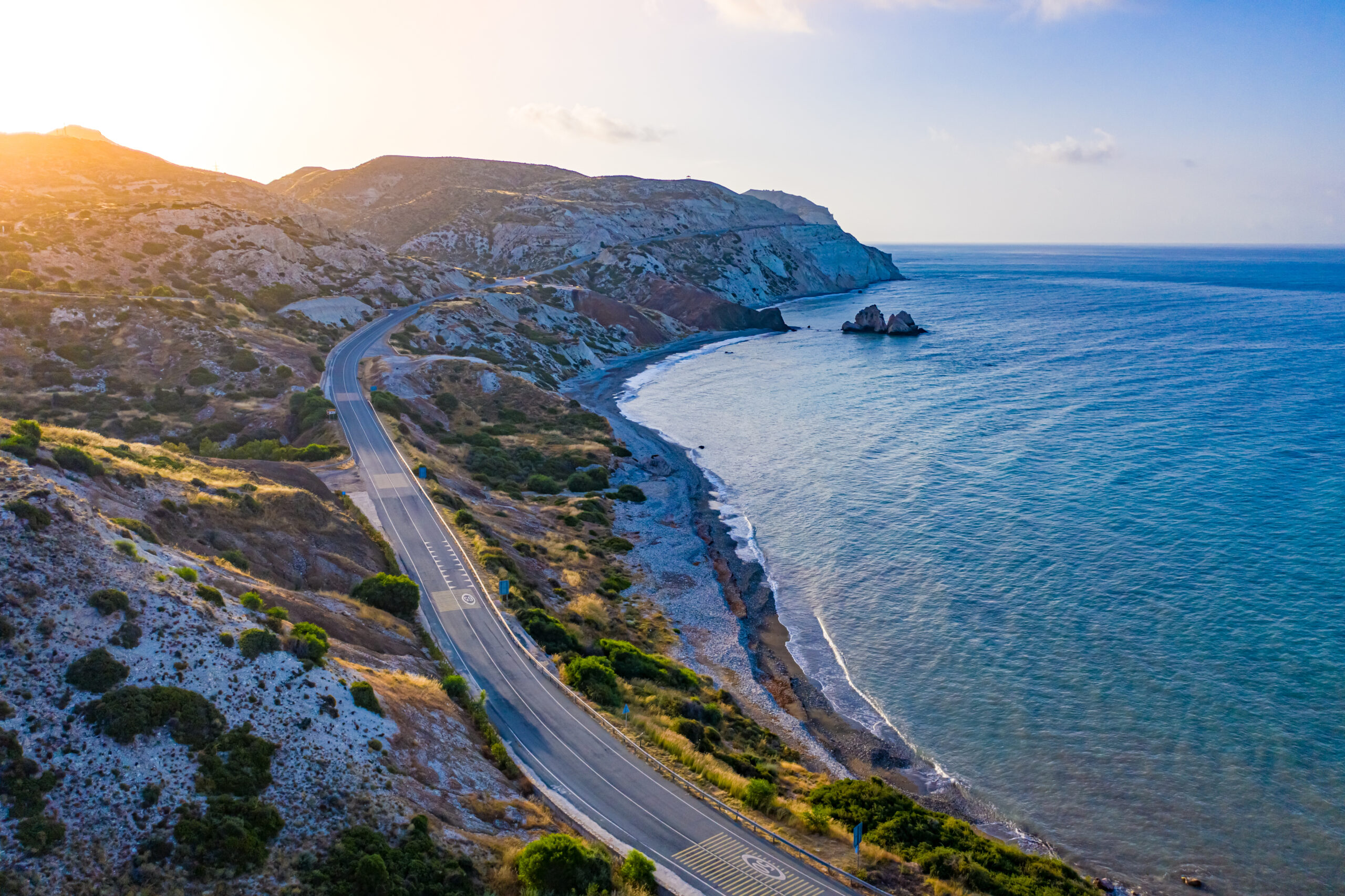Highway near the mediterranean sea.